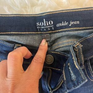 Soho Dark Blue Ankle Jeans - Stretch Denim
